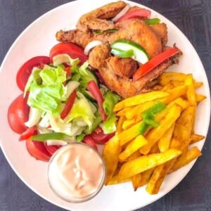 Fried chicken and chips