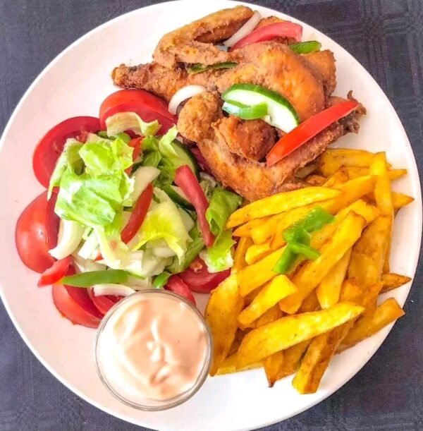 Fried chicken and chips