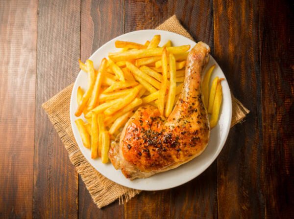 Grilled chicken and chips